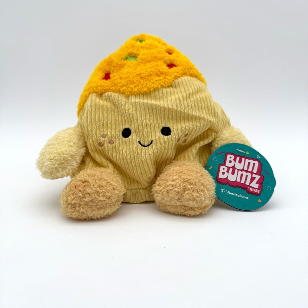 ✌️ Tory 🥔 the Tortilla Chip Retro Bum Bumz Plush Bean 7.5" Kelly Toy NWT Beaded